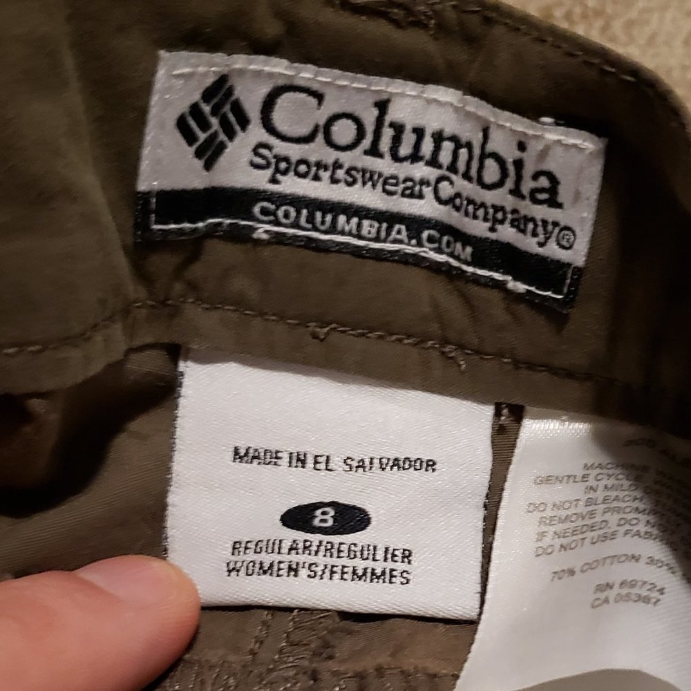 Columbia Convertible Pants / Shorts Green Women's 8 Outdoor Hiking Summer Comfy - Picture 9 of 13
